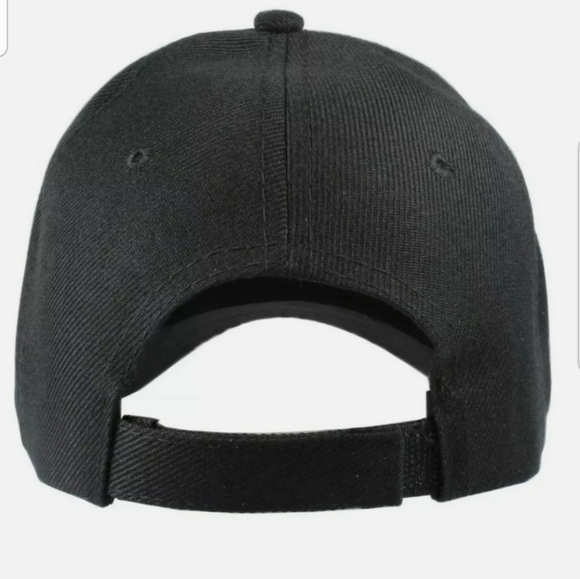 Plain Black Solid adjustable baseball hats - Picture 3 of 3